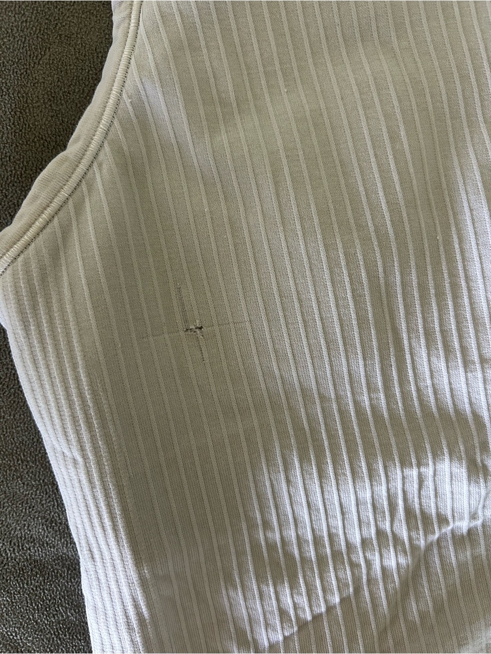 Lululemon Ribbed White Racerback Crop Tank Top - Picture 2 of 3